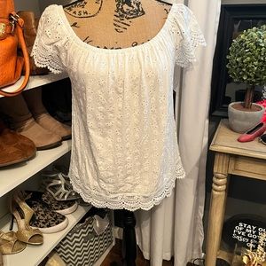 White Eyelet Top